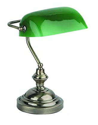 Faro Barcelona 68334 - BANKER Antike goldene Tischlampe