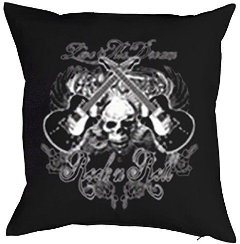 Tolles Musiker Musik Motiv Kissen Sofakissen: Rock n Roll - Kissen mit Füllung Fb:schwarz