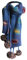 PB-SOAR Damen Strickschal Warmer Schal Halstuch mit bunten Punkten und abnehmbaren Bommeln 180 x 38cm (Blau)