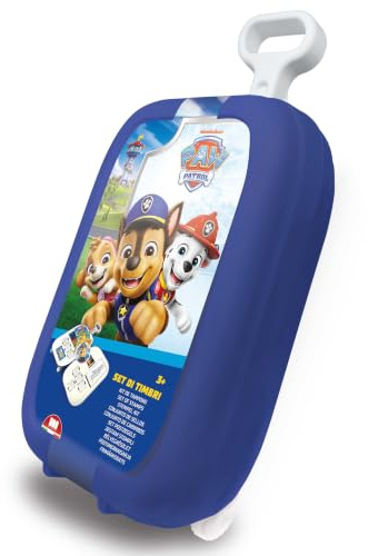 Multiprint Paw Patrol Boys’ Trolley Set – Made in Italy Colouring Album, Stickers, Markers, Pencils & Wooden Natural Rubber Baby Stamps with Washable Non‑Toxic Ink, Creative Gift Idea – Art. 64903