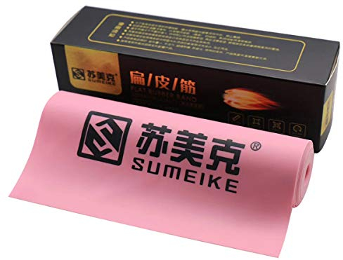 GM&BW Slingshots Flat Bands-Premium Elastic with High Velocity and Longevity,Thickness of 0.45mm,Color Pink, for Making Replacement bands for Metal or Wooden Catapults for Competition or Fishing