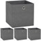 vidaXL Foldable Storage Boxes Set of 4, Non-Woven Fabric, 32x32x32 cm, Grey, Durable & Versatile Use