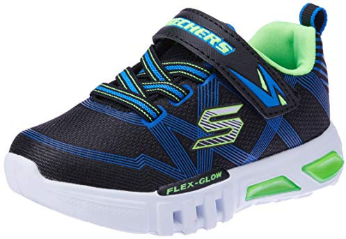 Skechers Flex-glow-90542l, Sneaker Bambini e ragazzi, Nero Black Blue Lime Bblm, 37 EU