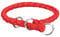 TRIXIE Cavo Zug-Stopp Halsband Größe M–L: Halsumfang 43–51 cm/ø 18 mm in rot - Hundehalsband aus Gurtband für mittelgroße bis große Hunde, rund geflochten, 143903