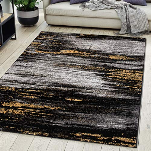 Carpeto Rugs Teppich Wohnzimmer Kurzflor Grau Modern Abstrakt Muster Öko-Tex 300 x 400 cm