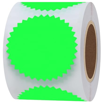 Hylabelest 2 Inch Fluorescent Green Certificate Wafer Seals Labels Awards Legal Embossing Stickers (Fluorescent Green)