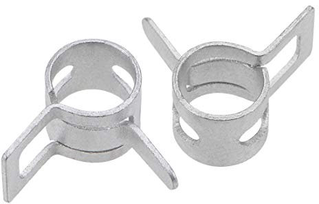 uxcell Spring Band Type Clamp 8mm Inner Dia Fit 8.5-9.2mm OD Hose Fuel Line Silicone Tube Clips Clamp Silver Manganese Steel 10Pcs