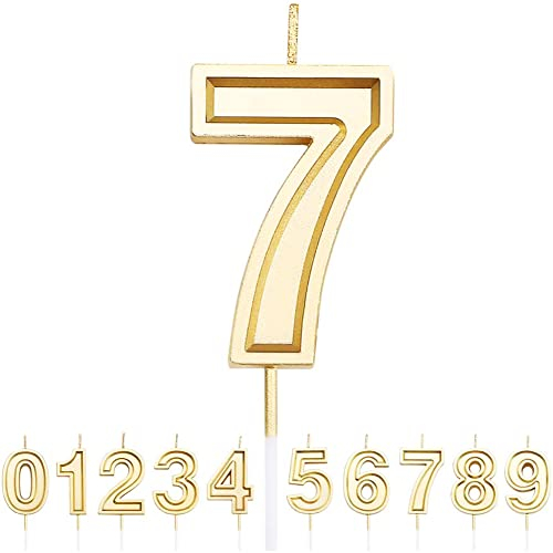 URAQT Geburtstag Zahl Kerzen, Gold Glitzer Geburtstagskerzen, Dekorative Geburtstagstorte, Hochzeitsparty, Abschlussfeier Usw 7.