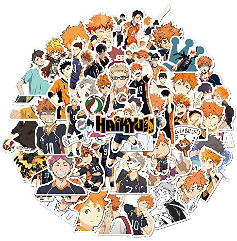Haikyuu Aufkleber 50 Stück Anime-Aufkleber für Jungen Laptop Skateboard Wasserdicht Auto Aufkleber
