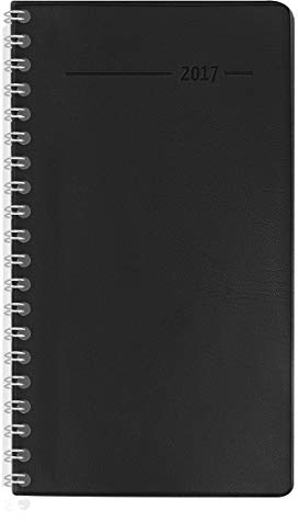 Slimtimer Ringbuch PVC schwarz 2023 - Taschen-Kalender 9x15,6 cm - Ringbindung - fester PVC-Einband - Weekly - 128 Seiten - Alpha Edition