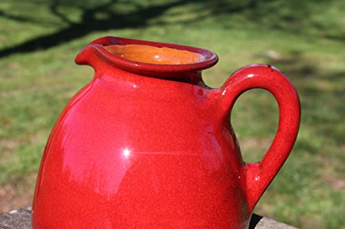 OFERTA JARRA PLANA DE CERÁMICA ROJA 1 LITRO. Hecho a mano. Artesanos de España. ENVÍO GRATIS.