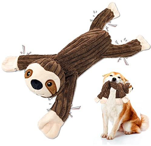 Hundespielzeug Hunde Spielzeug, Tauziehen Plüsch quietschendes mit Crinkle-Papier und Hundeseil, Robust Hundekauspielzeug für Welpen, kleine, mittlere, große Hunde
