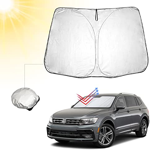 BIBIBO Parasol para Coche Parabrisas Compatible con VW Tiguan 2 2016-2024, Seat Tarraco 2019-2024, Parasol para Coche para Parabrisas Delantero, Cubre salpicadero de Coche Interior contra Rayos UV