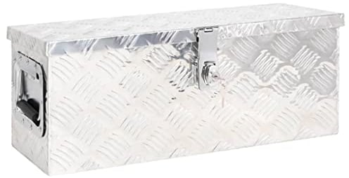 vidaXL Aufbewahrungsbox Aluminiumkoffer Aluminiumbox Lagerbox Lagerkiste Transportkoffer Transportkiste Silbern 60x23,5x23cm Aluminium