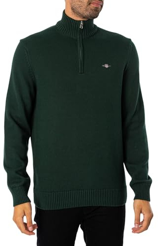 GANT Herren Casual Cotton Halfzip Pullover, Tartan Green, XXL