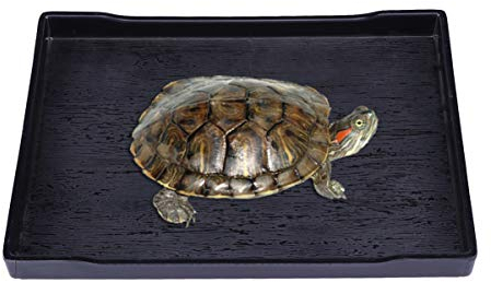 ULTECHNOVO Tazón para Reptiles Grande Plato De Comida y Agua Diseño Antivuelco para Alimentación y Baño De Tortugas Negro