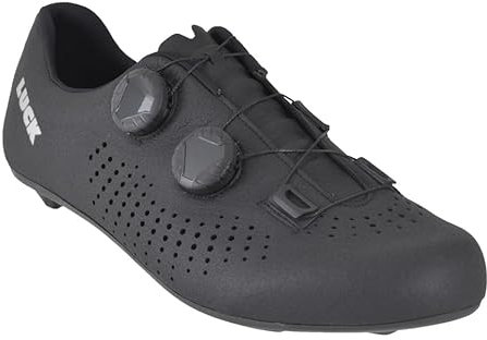 LUCK Start Horma large pour route avec semelle en carbone HD50, double fermeture rotative, spécial pour pieds larges., Noir , 39 EU X-Ancho