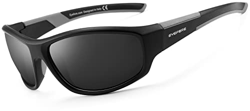 EYEFORE Sonnenbrille-Herren-Damen-Polarisiert Sportbrille Schwarz Fahrerbrille UV400 Schutz