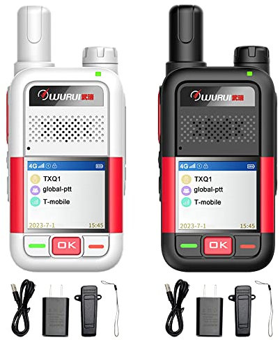 Wurui TXQ N8 Global-ptt ricetrasmittente lunga distanza professionale digitale portatile radio bidirezionale (1 bianco 1 nero)