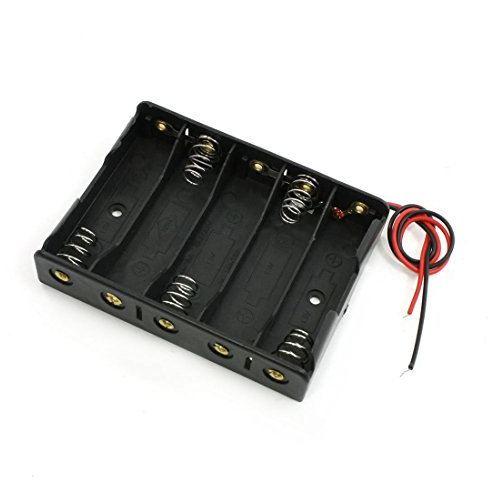 Graootoly Lot de 5 boîtiers de rangement pour piles AA 1,5 V Noir