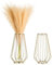 Sziqiqi Gold Metal Cadre Vase - Set of 2 Modernes Tube Verre Vases Geometrique Diamant Art Vase pour Hydroponie Plante Décoration Petit Fleur Vase pour Table Salon Chambre Bureau