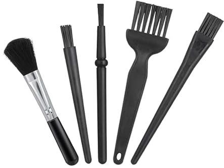 Ryaupy 5PCS Cepillo Limpieza Teclado - Kit cepillos Limpieza portátiles con Mango plástico - para teclados PC, Placas Base y portátiles