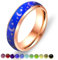 Uloveido 6 mm Edelstahlband, bequeme Passform, temperaturempfindlich, Farbwechsel, Stimmungsringe, Regenbogenfarben, L1/2(51.9mm), Metall, Kein Edelstein