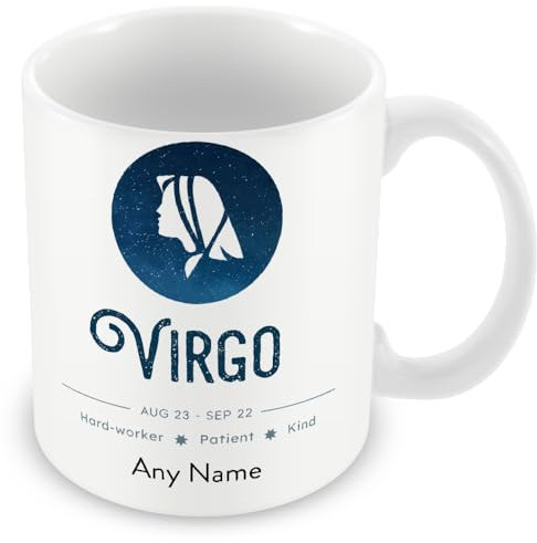 MUGGZ Horoscope Zodiac Star Sign Mug - Personalised - Virgo (August 23- September 22)