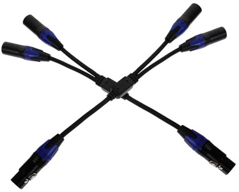 CATIEBYE 2pcs Xlr Audio Cable Splitter Pin Male to Female Xlr Connector Cable for Microphone Splitter for Mic in Live Performance