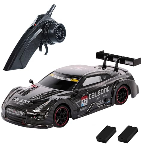 Dodoore Coche teledirigido 40 km/h RC Auto Drift 1/14 4WD 2,4 GHz 30 minutos de diversión RTR velocidad sin niveles luces LED intercambiables neumáticos de carreras de deriva regalos para niños negro