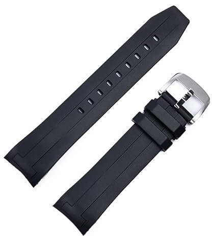 QTYQWC 22mm Weiches Gummiarmband für Tissot-Armband Sea Star T120 Gebogenes Taucher-Silikonarmband T120417A Herren-Dornschließe