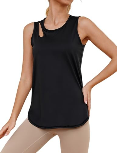 Gyabnw Sporttop Damen Fitness Yoga Tank Top Ärmellos Sportshirt Gym Sommer Sportoberteil Shirt