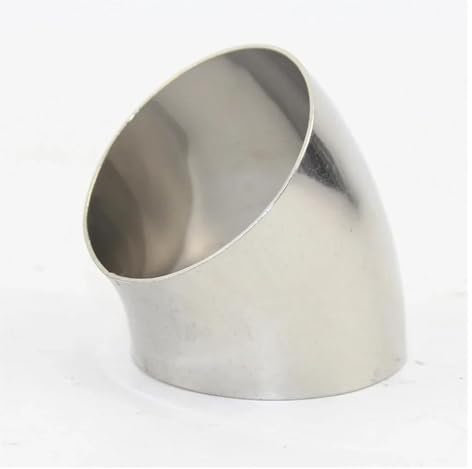 SIMICASE Auto Endrohre 304 1,5 Mm Edelstahl-Rohrbogen 45 Grad Geschweißter Handlauf Edelstahl-Rohrverbindungsbogen Auspuffblenden(45mm x 1.5mm)