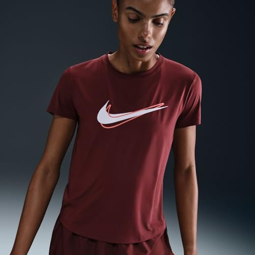 Nike One Swoosh Dri-Fit Kurzarm-Laufoberteil Für Damen, Dark Team Red, HJ2204-619, XL