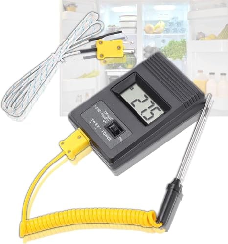 Telituny K-Typ Digital Thermometer, Tm 902c Thermoelement-Thermometer, Digital thermometer mit Fühler, LCD -Display Temperaturmessgerät für Industrie Kochen(Batterie nicht)