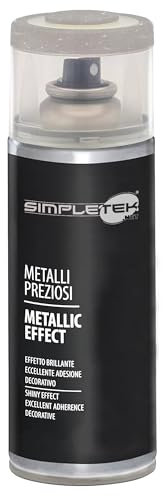 SIMPLETEK - Bomboletta Spray V400MET.3 Argento Vernice Effetto Specchio 400 ml Smalto Lucido Specchio Metalli Preziosi Ferro (1 pezzo)