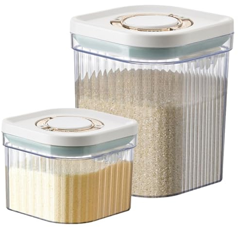 Milchpulver Aufbewahrungsbox, 2 Stück Milchpulver Box Mit Löffel, Milchpulver Behälter Tragbare Aufbewahrungsbox für Babynahrung Proteinpulver Obst und Lebensmittel Abnehmbar Einhandbedienung