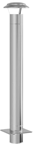 vidaXL Kaminverlängerung Silber 25 x 25 x 132 cm Edelstahl
