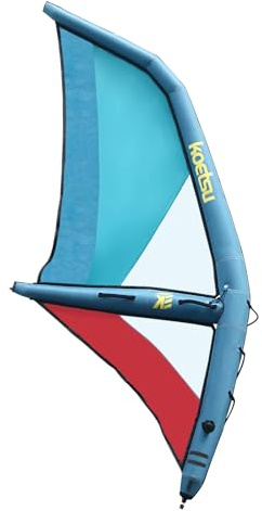 Professional Inflatable Paddle Board, Inflatable Sail Paddle, 14.27*6.17ft Freestanding SUP with 4.2㎡ Sail, 360° Base Windsurfing Kites, Blue and Red, with Backpack Pump Hose, for Surfing Water Sports