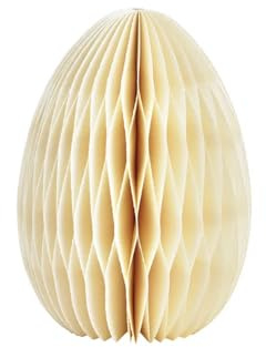 Seyila Home Honeycomp Osterei zum hängen - dekorativer Papier Osteranhänger in verschiedenen Größen und Farben ideal zum kombinieren, leichte Frühlings-Osterdeko, Ostern (Weiß, 11x15x11 cm)