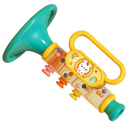 Akozon Buntes Trompetenspielzeug für – Niedliches Cartoon-Design, Multifunktionales Baby-Trompeten-Musikinstrument für Frühe Bildung und Spielen (Blue)