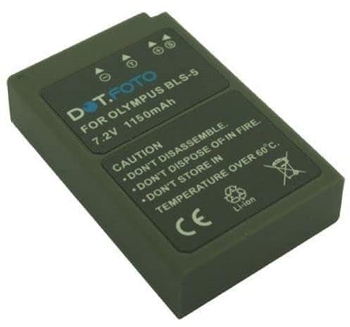 Dot.Foto BLS-5, BLS-50 Premium 7.2v / 1150mAh Rechargeable Battery for Olympus OM-5 OM-D E-M10 Mark IV, E-M10 Mark II, E-M10 Mark III S, E-M5 Mark III