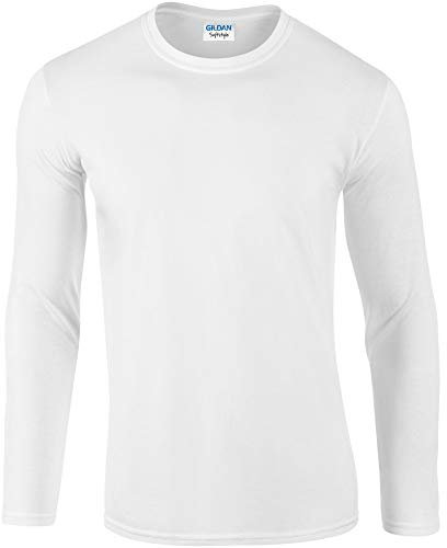Gildan Men's Soft Style L/Sleeve T-Shirt, White, Medium