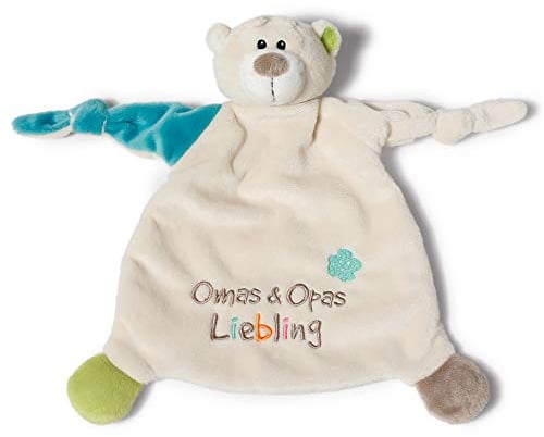 NICI Schmusetuch Bär ‚Omas & Opas Liebling´ 25x25 cm – Schnuffeltuch ab 0+ Monaten – Kuscheltuch für Babys & Kleinkinder – Baby Kuscheltier / Schnuffeltuch – Schmusetuch für Mädchen & Jungen – 40040