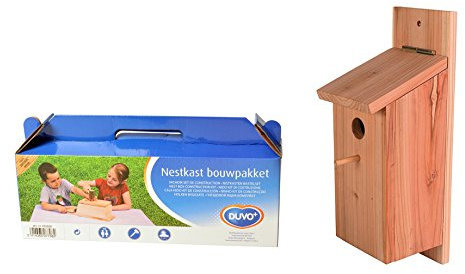 DUVO duvoplus, NICHOIR MÉSANGE KIT en BOÎTE 12,5x14,5x36cm Brun, Oiseaux, Brun, Oiseaux