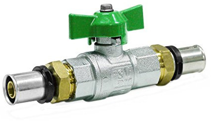 Pressfitting Kugelhahn grün Flügelgriff 16 x 2 Boni-Shop®