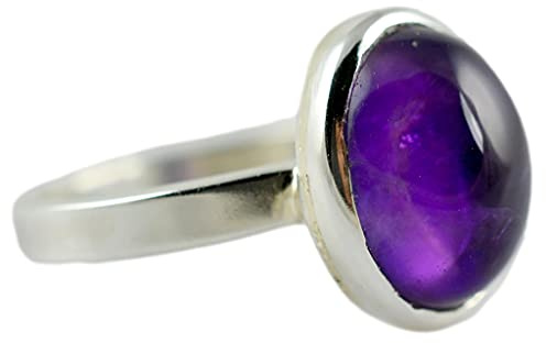 Navya Craft 925 Sterling Silber Amethyst Handarbeit Damen Ringgrößen 14 bis 22