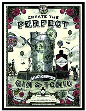 coole Create the perfect gin and tonic hendricks retro shabby chic vintage style picture metal wall plaque sign (200mm x 150mm)