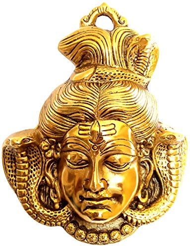Purpledip Metallstatue Lord Shiva Wandbehang Gesichtsmaske für Türen, Eingang, Tempel, Wände (11550A)