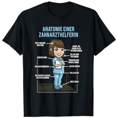Lustiges Pflegepersonal Geschenkidee Damen Anatomie-T-Shirt für Damen Schwarz S V-Ausschnitt mit Halbarm Classic Cartoon Half-Sleeve V-Neck T-Shirt